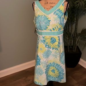 VINTAGE Lily Pulitzer blue & green A-line dress size 12